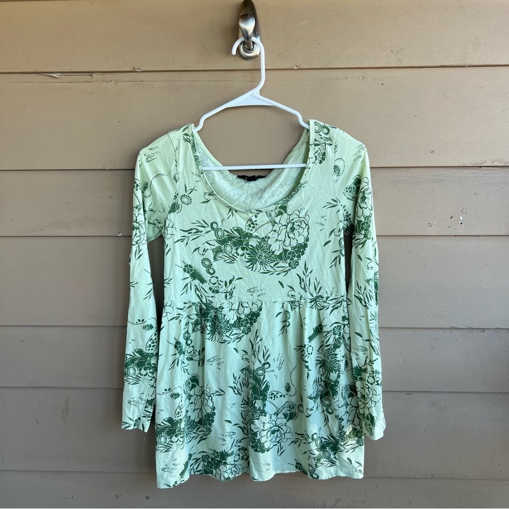 Vintage Express Floral Babydoll Top - Size Small Y2K